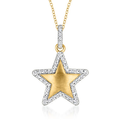 .25 ct. t.w. Diamond Star Pendant Necklace in 18kt Gold Over Sterling