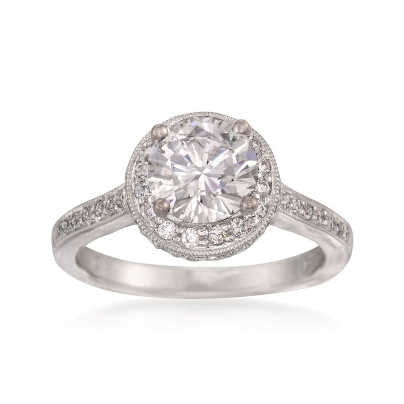 1.84 ct. t.w. Diamond Halo Engagement Ring in 18kt White Gold image number 0