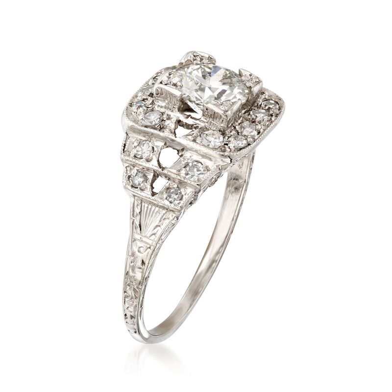 C. 2000 Vintage 1.21 ct. t.w. Certified Diamond Ring in Platinum. Size 7 image number 2