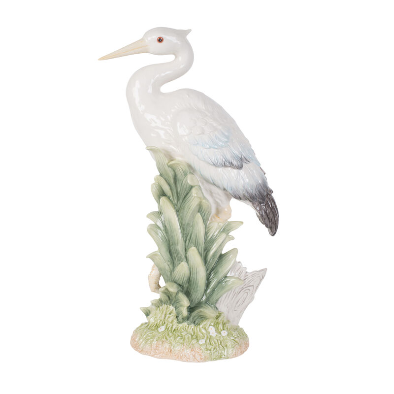 Fitz and Floyd &quot;Newport Home&quot; Tall Egret Facing Forward Figurine image number 1