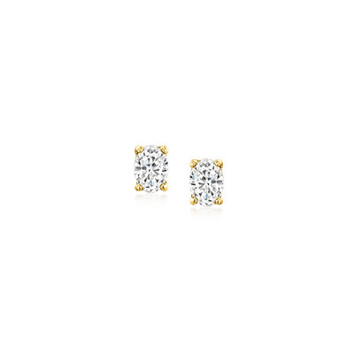 .20 ct. t.w. Oval Lab-Grown Diamond Stud Earrings in 14kt Yellow Gold