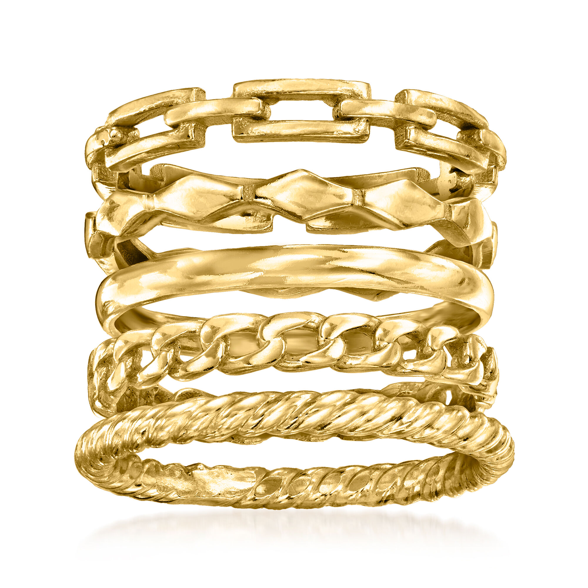Ross-Simons 18kt Gold Over Sterling Mesh Bracelet. 7 inches 並行輸入品 18kt Gold Over Sterling Byzantine Ring | Ross Simons