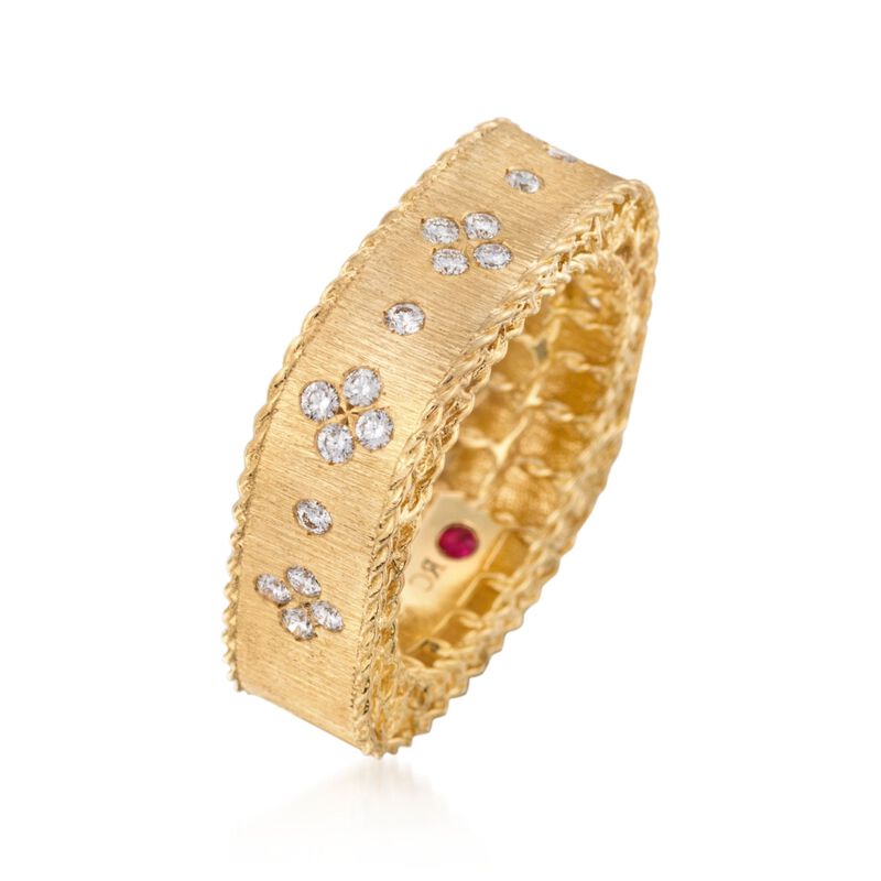 Roberto Coin &quot;Princess&quot; .32 ct. t.w. Diamond Square Ring in 18kt Yellow Gold. Size 7 image number 2