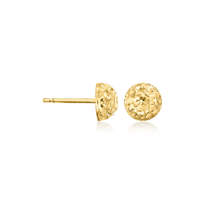 Italian 18kt Yellow Gold Diamond-Cut Dome Stud Earrings image number 2
