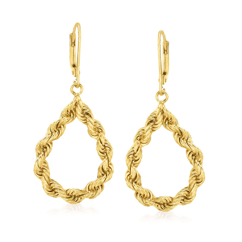 18kt Gold Over Sterling Roped Teardrop Earrings image number 0