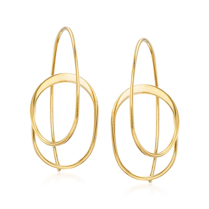 14kt Yellow Gold Curled Drop Earrings image number 0