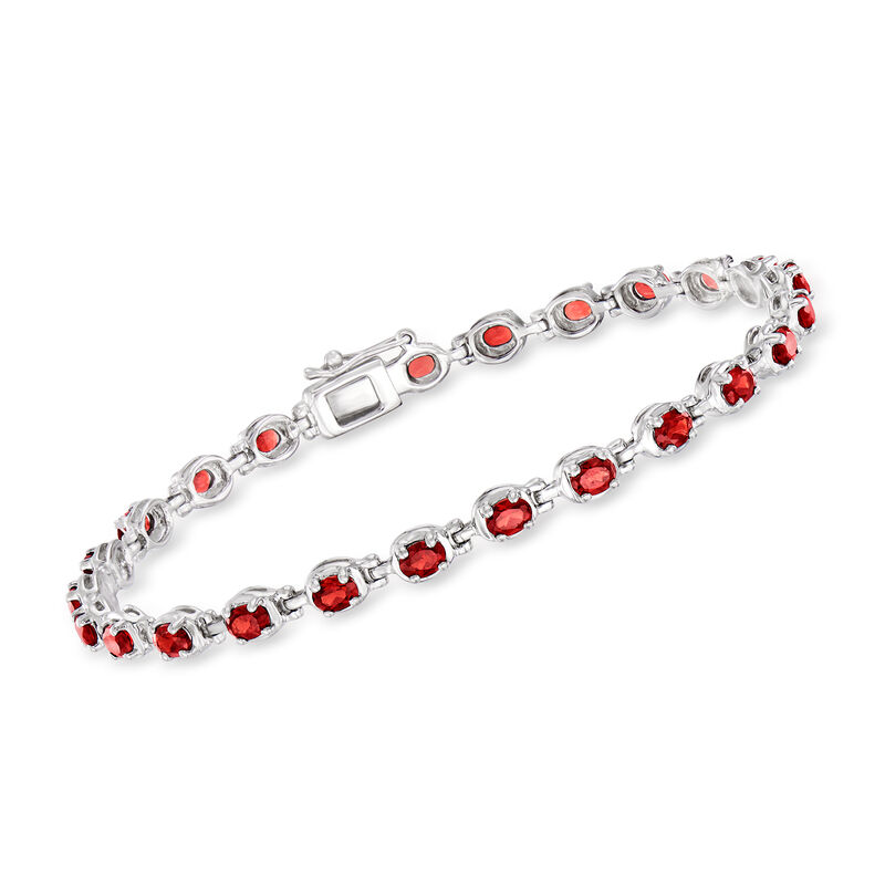 4.70 ct. t.w. Garnet Tennis Bracelet in Sterling Silver image number 0
