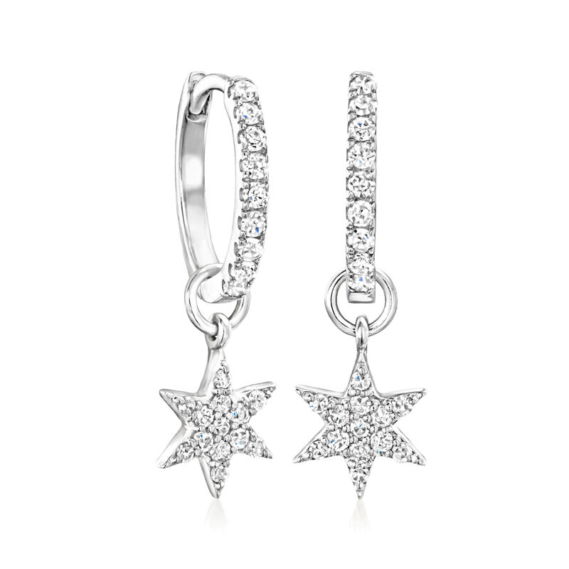 Diamond Star Hoop Charms in Sterling Silver image number 3