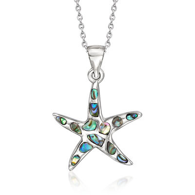 Abalone Shell Pendant Necklace in Sterling Silver