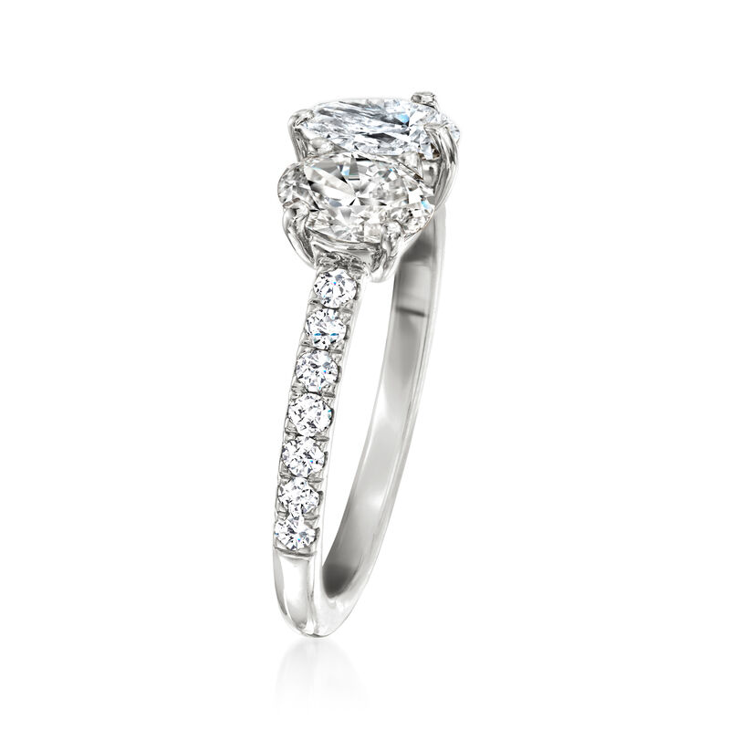 1.25 ct. t.w. Lab-Grown Diamond Toi et Moi Ring in 14kt White Gold image number 2