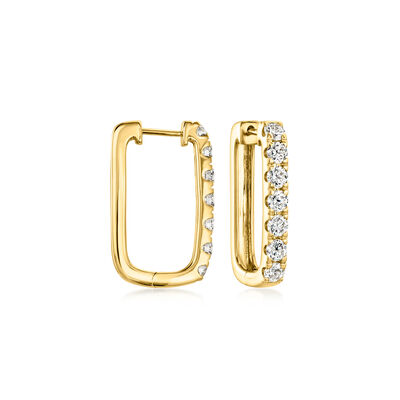 2.00 ct. t.w. Lab-Grown Diamond Paper Clip Link Hoop Earrings in 14kt Yellow Gold