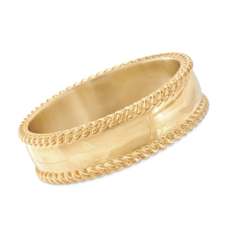 Italian Andiamo 14kt Yellow Gold Roped-Edge Bangle Bracelet image number 0