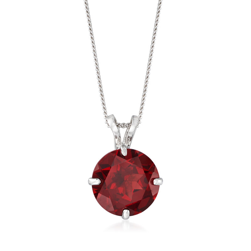 7-7.5mm Cultured Pearl and 2.70 ct. t.w. Garnet Jewelry Set: Earrings and Necklace in Sterling Silver. 18&quot; image number 3