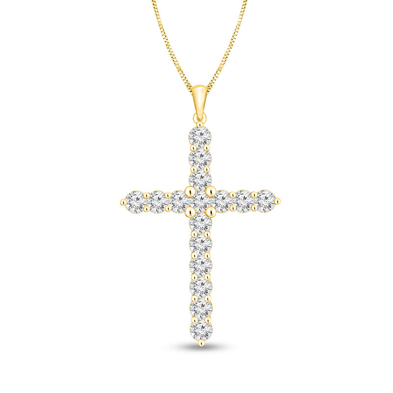 4.00 ct. t.w. Diamond Cross Pendant Necklace in 14kt Yellow Gold. 18" image number 0
