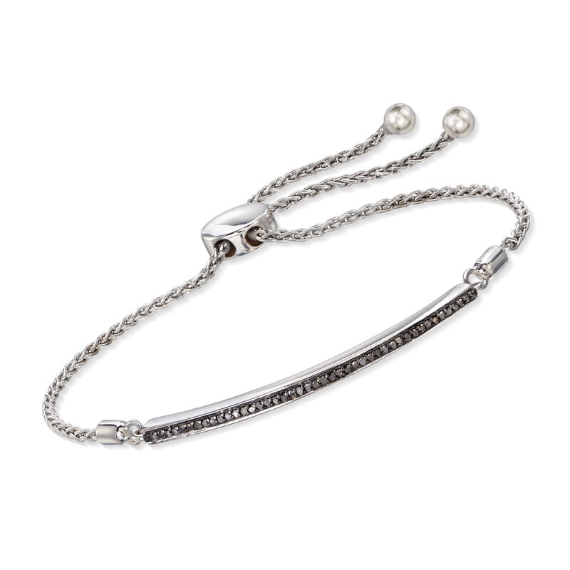 .15 ct. t.w. Black Diamond Bar Bolo Bracelet in Sterling Silver image number 0