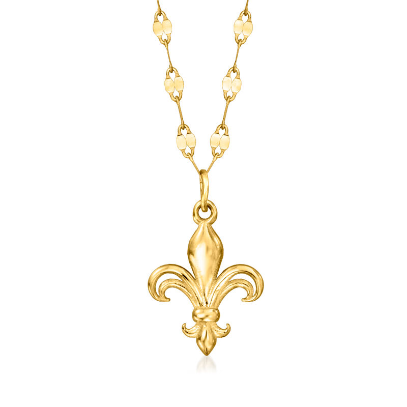 Italian 14kt Yellow Gold Fleur-De-Lis Necklace image number 0
