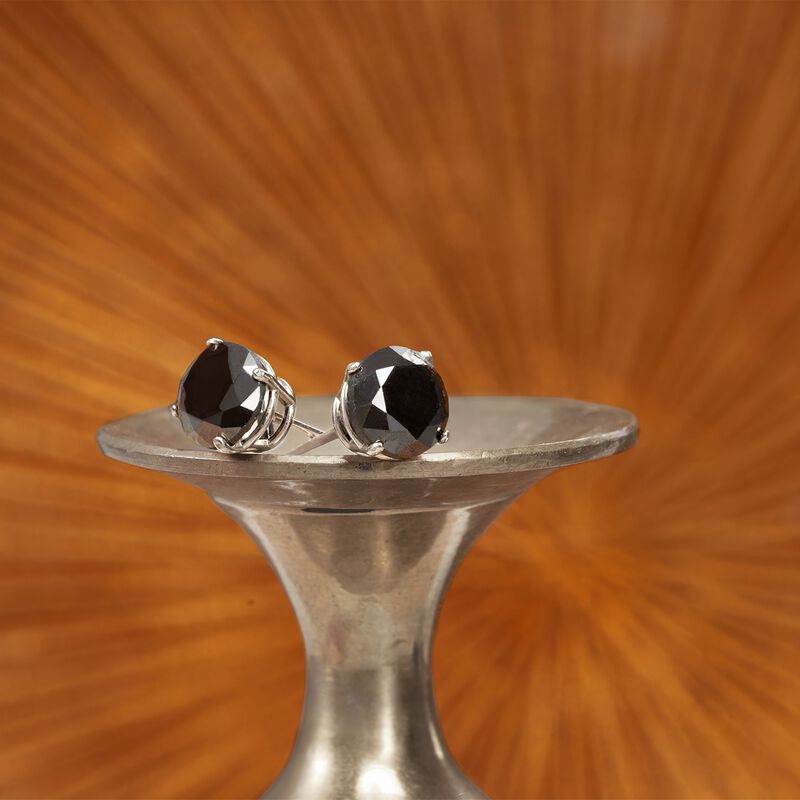 3.00 ct. t.w. Black Diamond Stud Earrings in 14kt White Gold image number 3