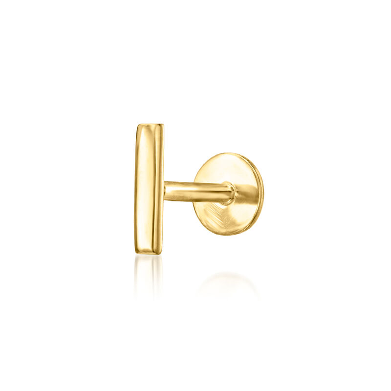 14kt Yellow Gold Bar Single Flat-Back Stud Earring  image number 0