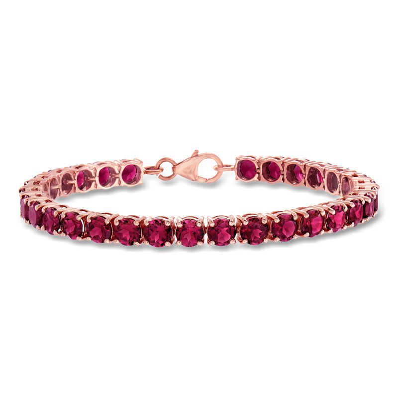 17.00 ct. t.w. Rhodolite Garnet Tennis Bracelet in 18kt Rose Gold Over Sterling image number 0