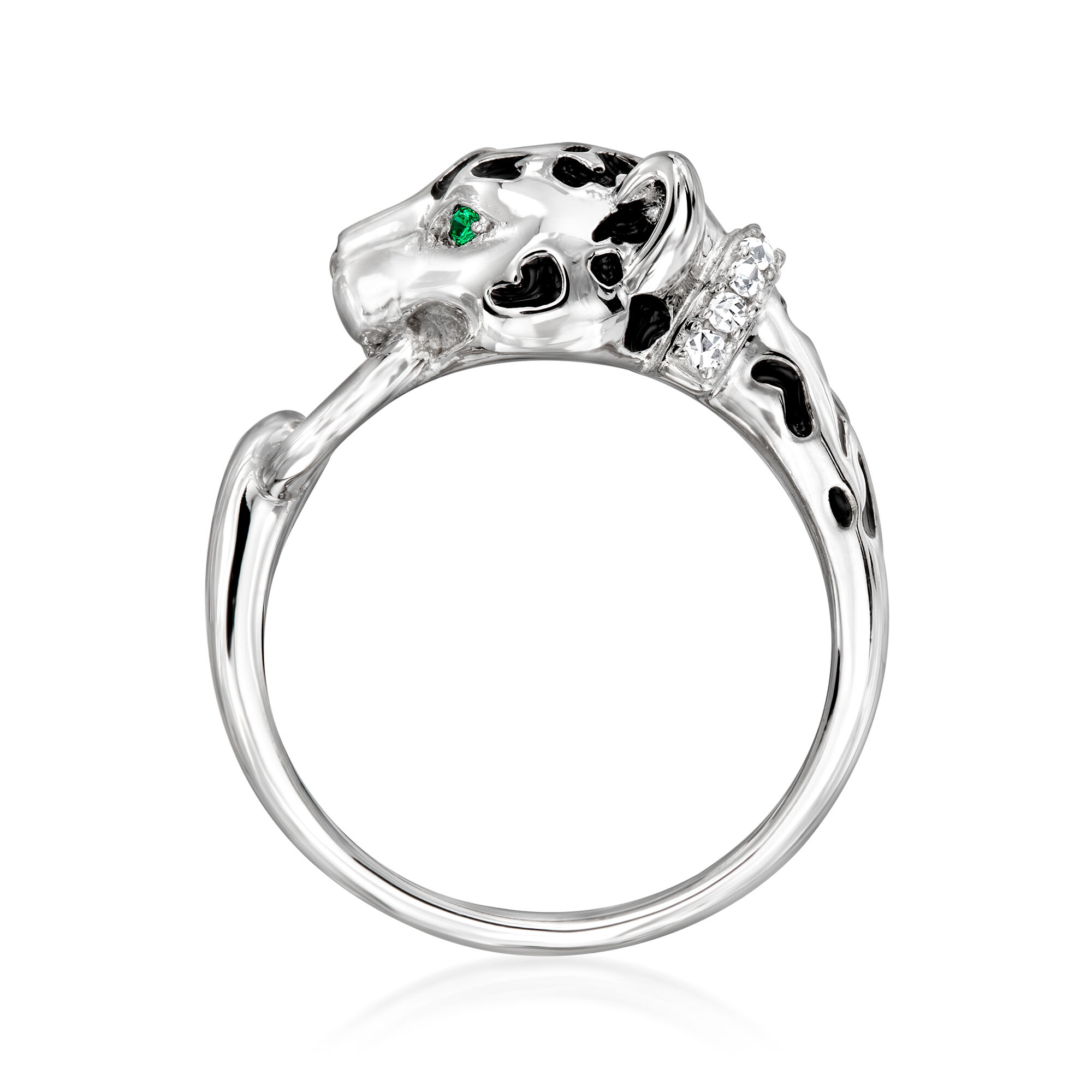 Charles Garnier Sterling Silver and Black Enamel Panther