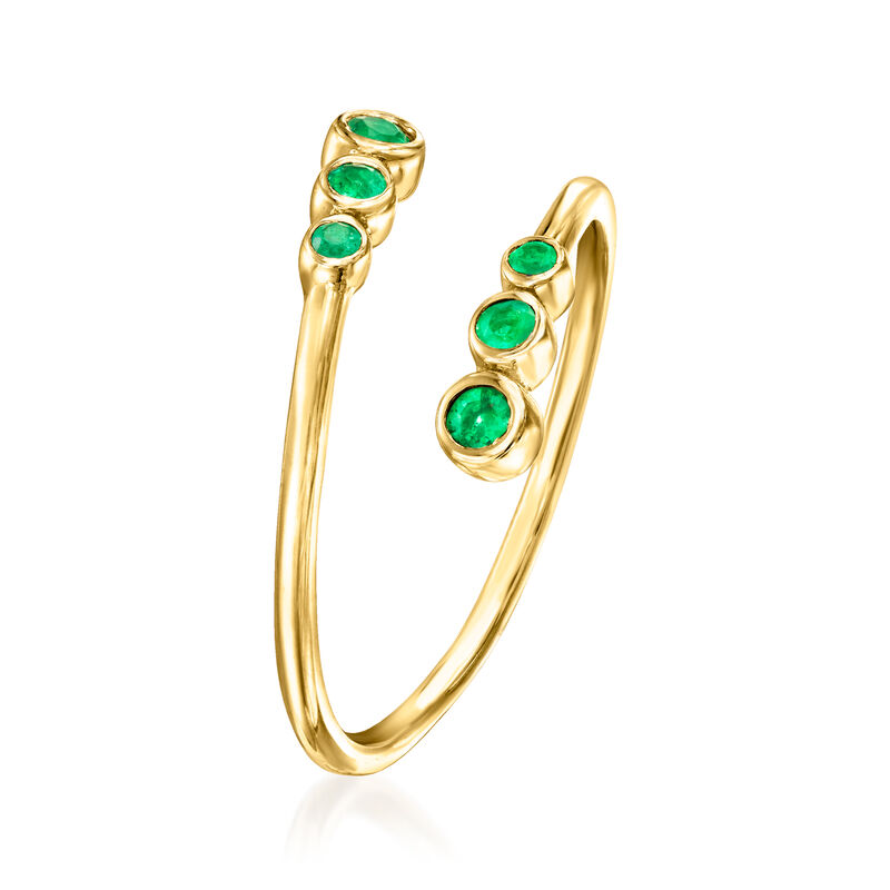 .10 ct. t.w. Emerald Bypass Ring in 10kt Yellow Gold image number 2
