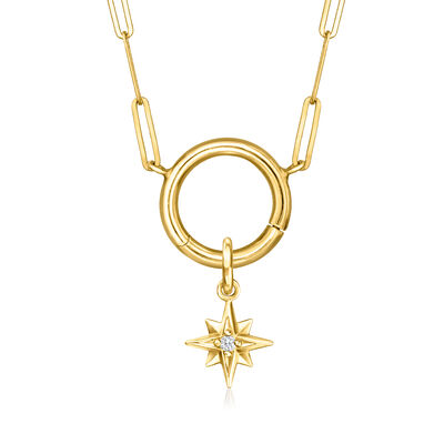 Diamond Star Charm in 14kt Yellow Gold