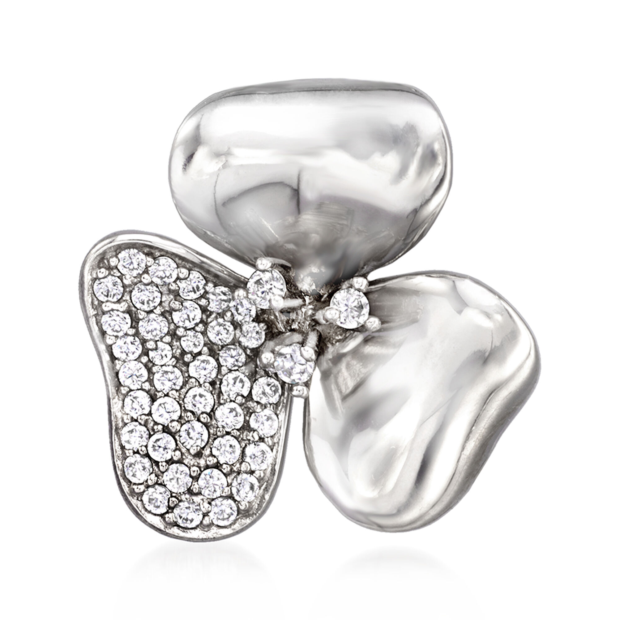 Ross Simons イタリア ヴィンテージ　925 シルバー ネックレス 花 Italian Sterling Silver Fleur-De-Lis Necklace. 18