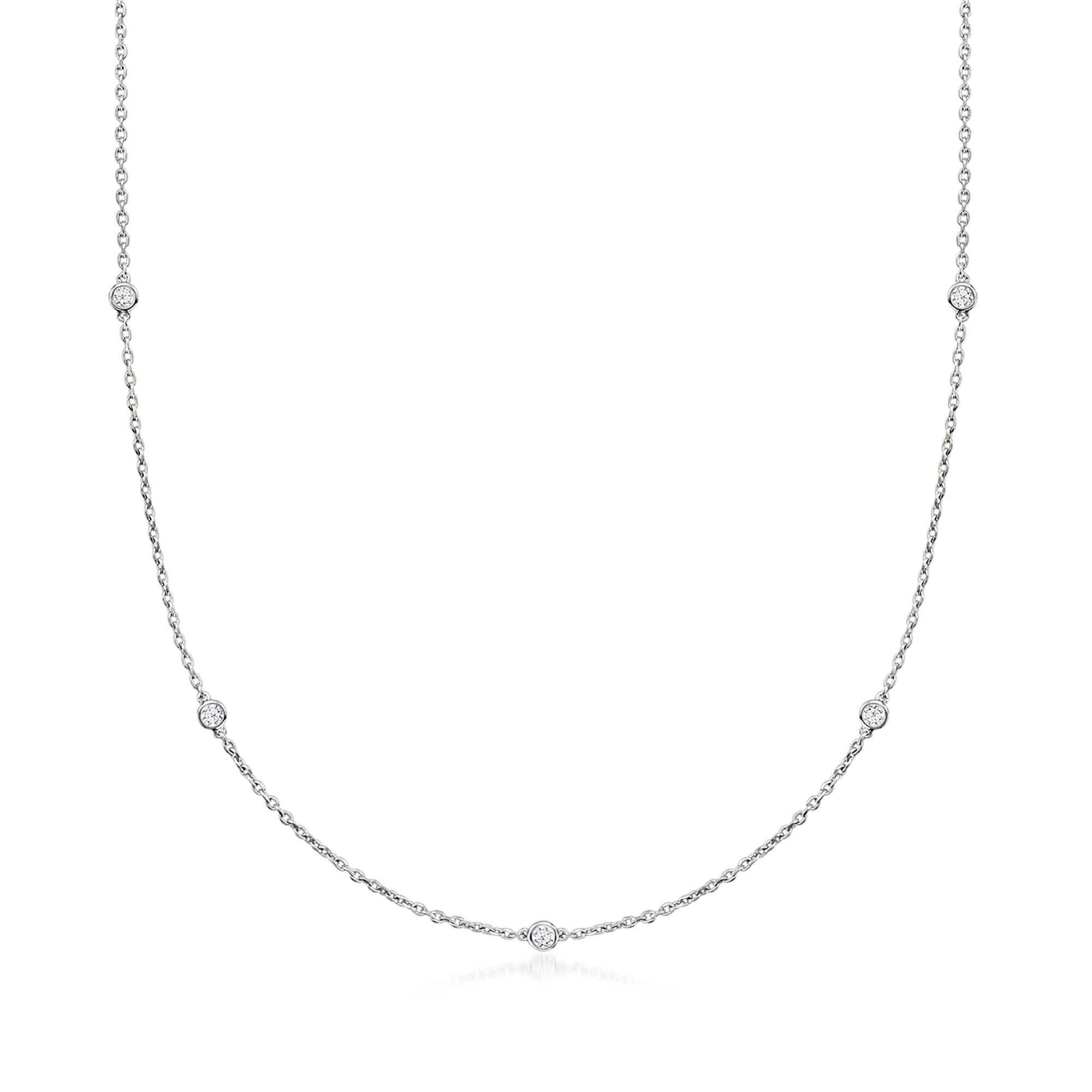 ★ROSEMONT★ SILVER Necklace RC0042 33 ct. t.w. Lab-Grown Diamond Station Necklace in Sterling