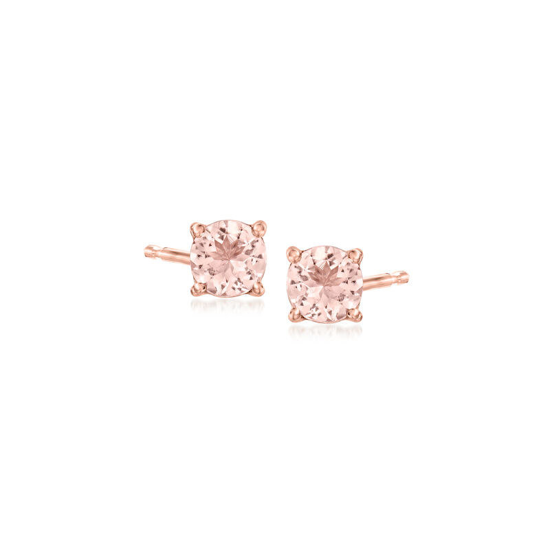 .70 ct. t.w. Morganite Stud Earrings in 18kt Rose Gold Over Sterling image number 0
