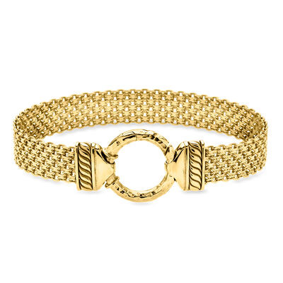 14kt Yellow Gold-Plated Bismark-Link Bracelet