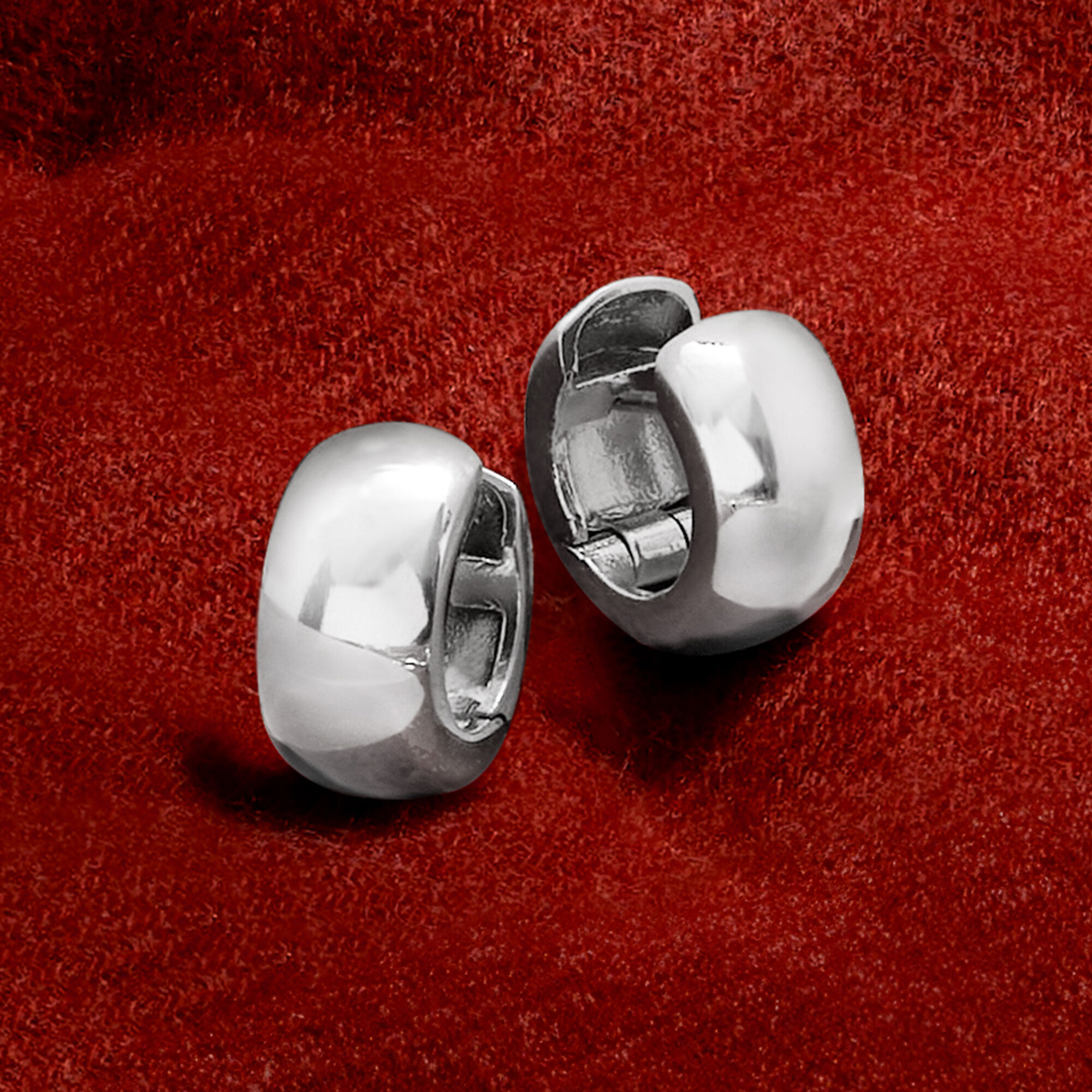 Italian Sterling Silver Huggie Hoop Earrings. 3/8