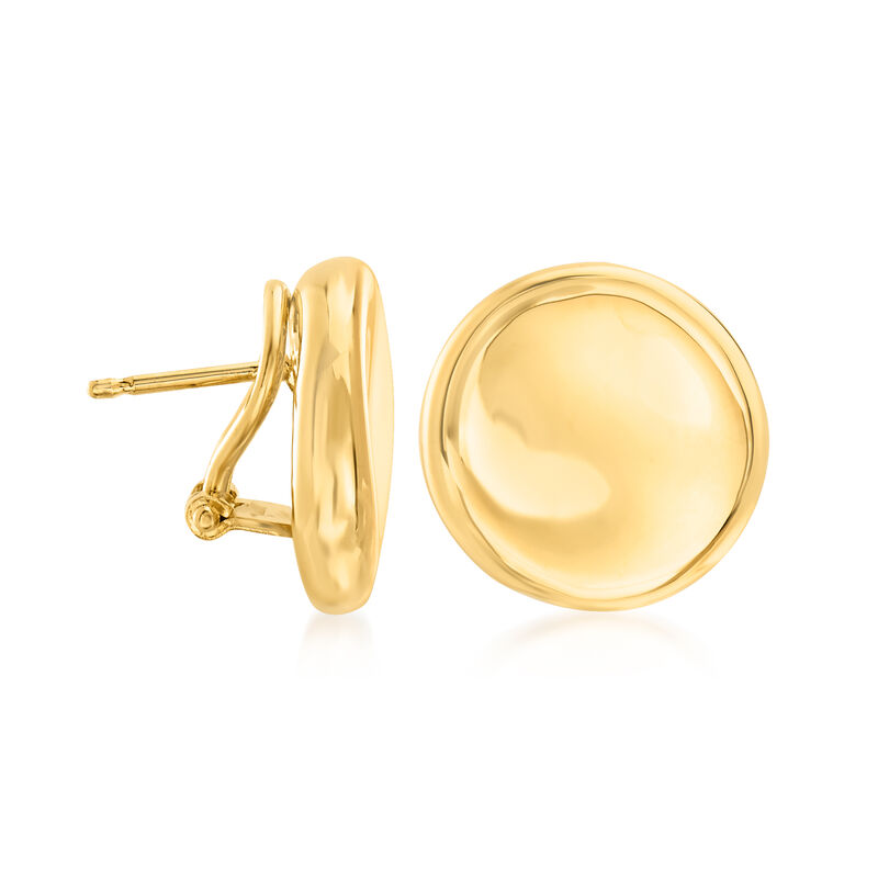 Roberto Coin 18kt Yellow Gold Round Button Earrings image number 2