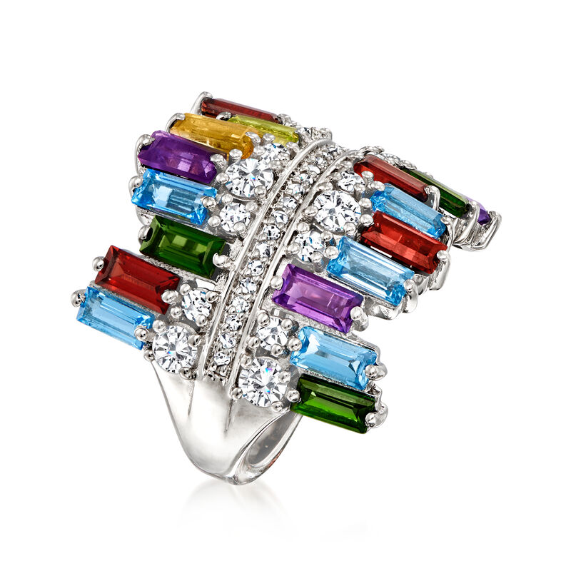 4.80 ct. t.w. Multi-Gemstone Ring in Sterling Silver image number 2