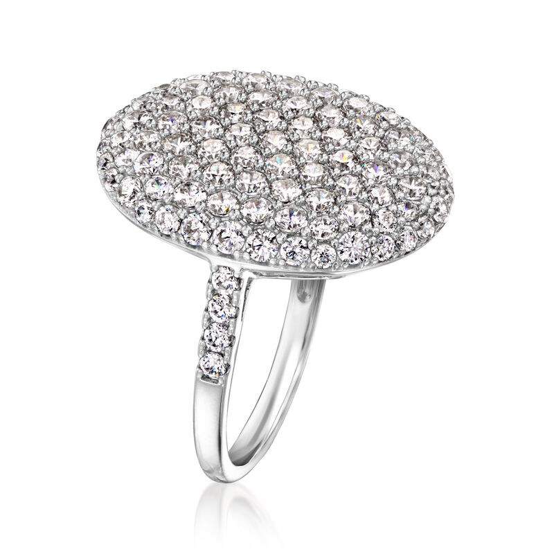 2.40 ct. t.w. Pave CZ Oval Ring in Sterling Silver image number 2