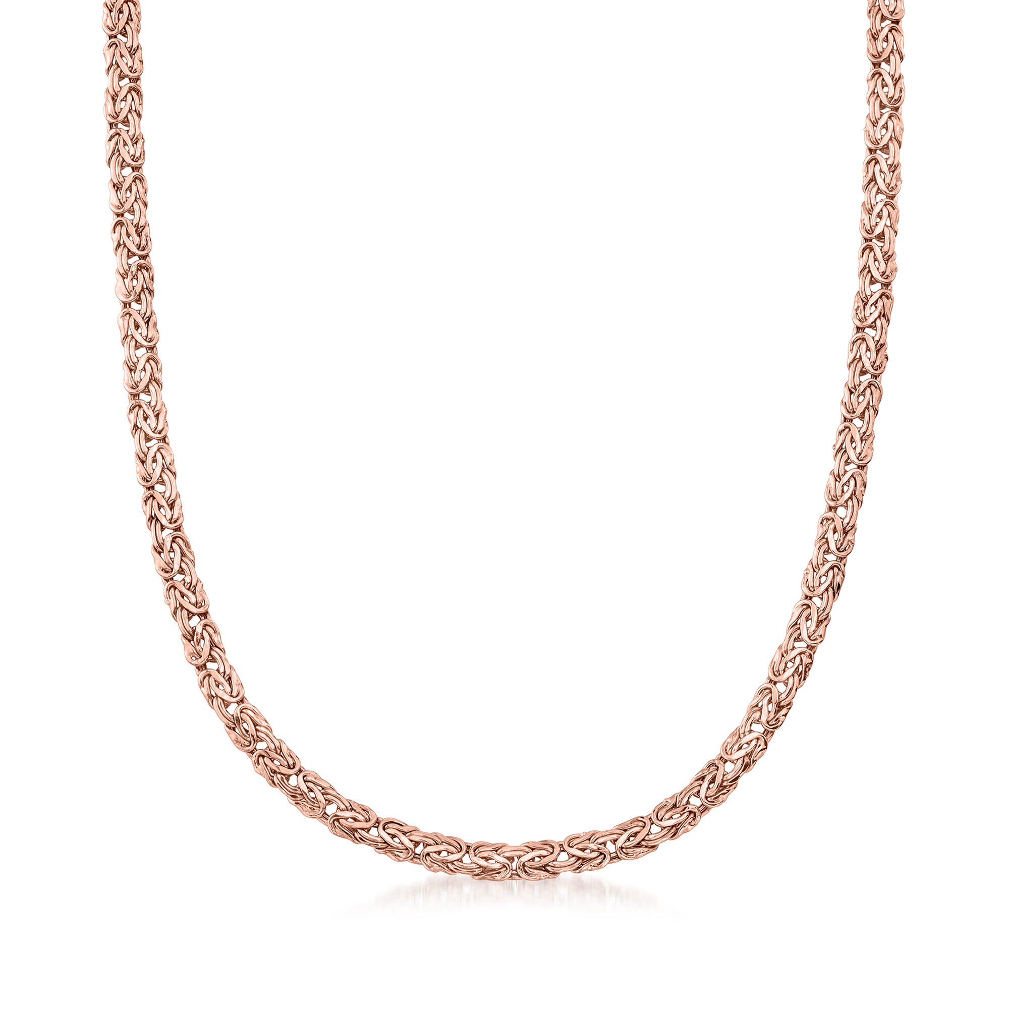 14kt Rose Gold Small Byzantine Necklace | Ross Simons