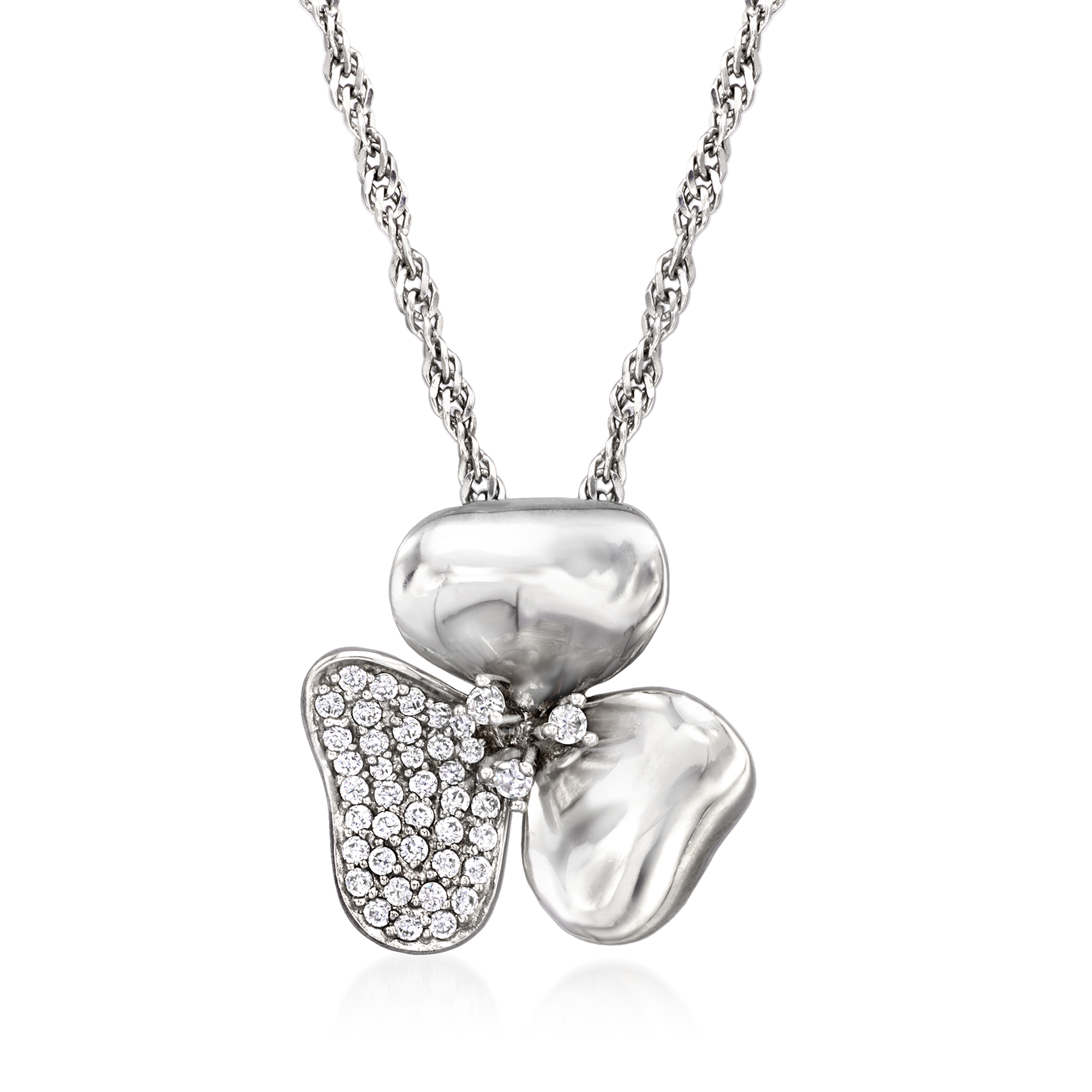 Ross Simons イタリア ヴィンテージ　925 シルバー ネックレス 花 イタリア Ross Simons ペンダントトップ シルバー925 刻印 花
