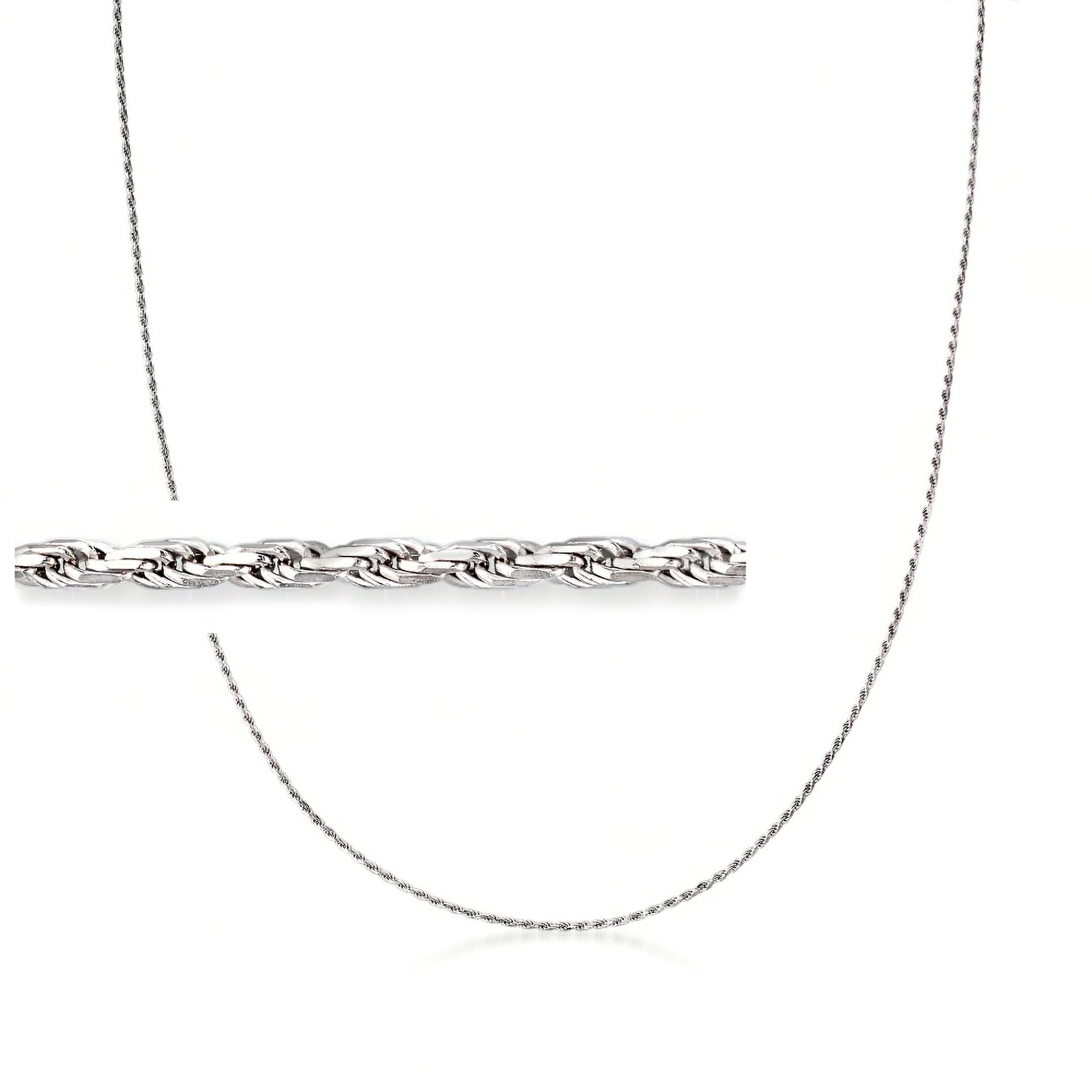Italian Sterling Silver Adjustable Rope-Chain Necklace