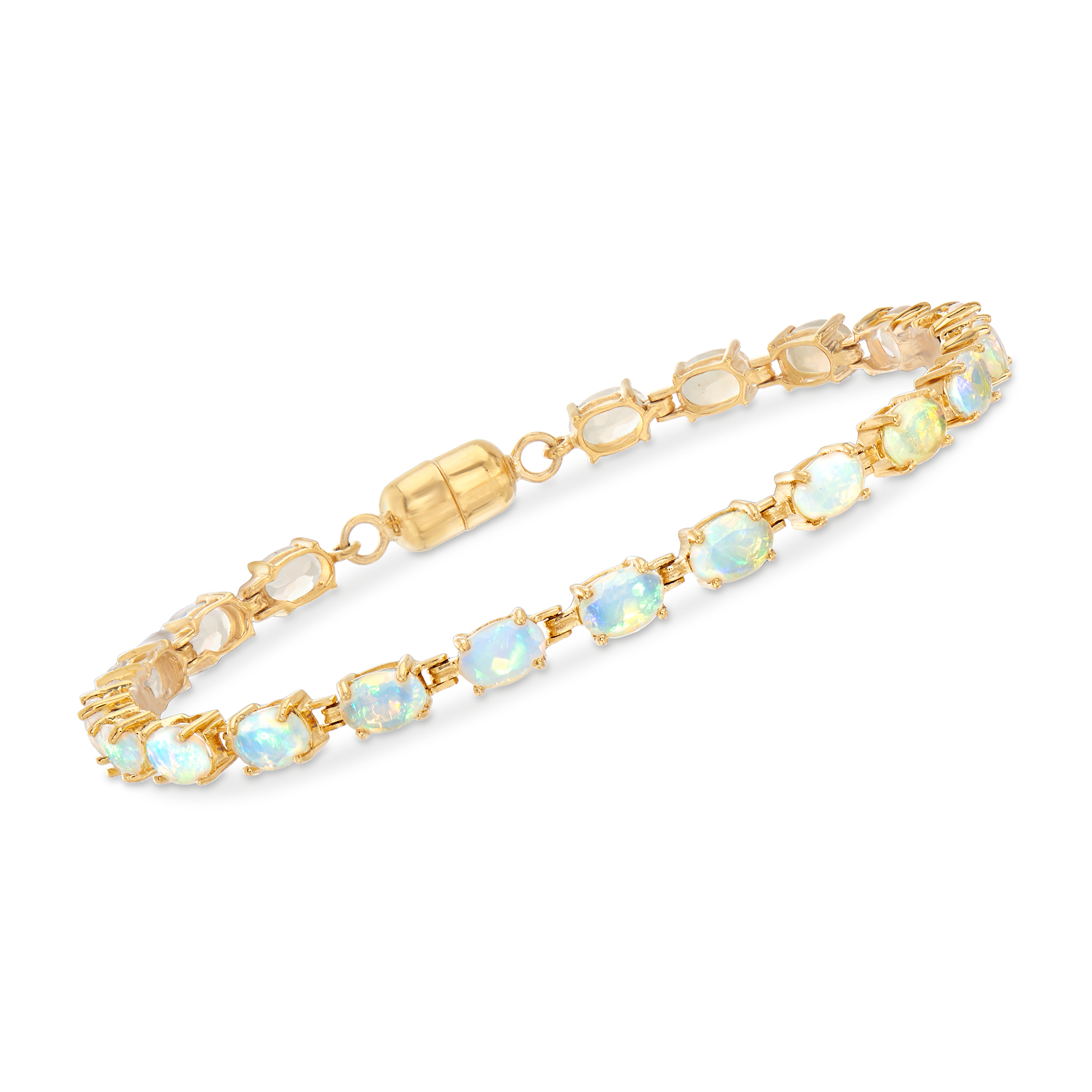 Details about   Oval Natural Ethiopian Opal & Sapphire Gemstone Solid 925 Silver Tennis Bracelet 