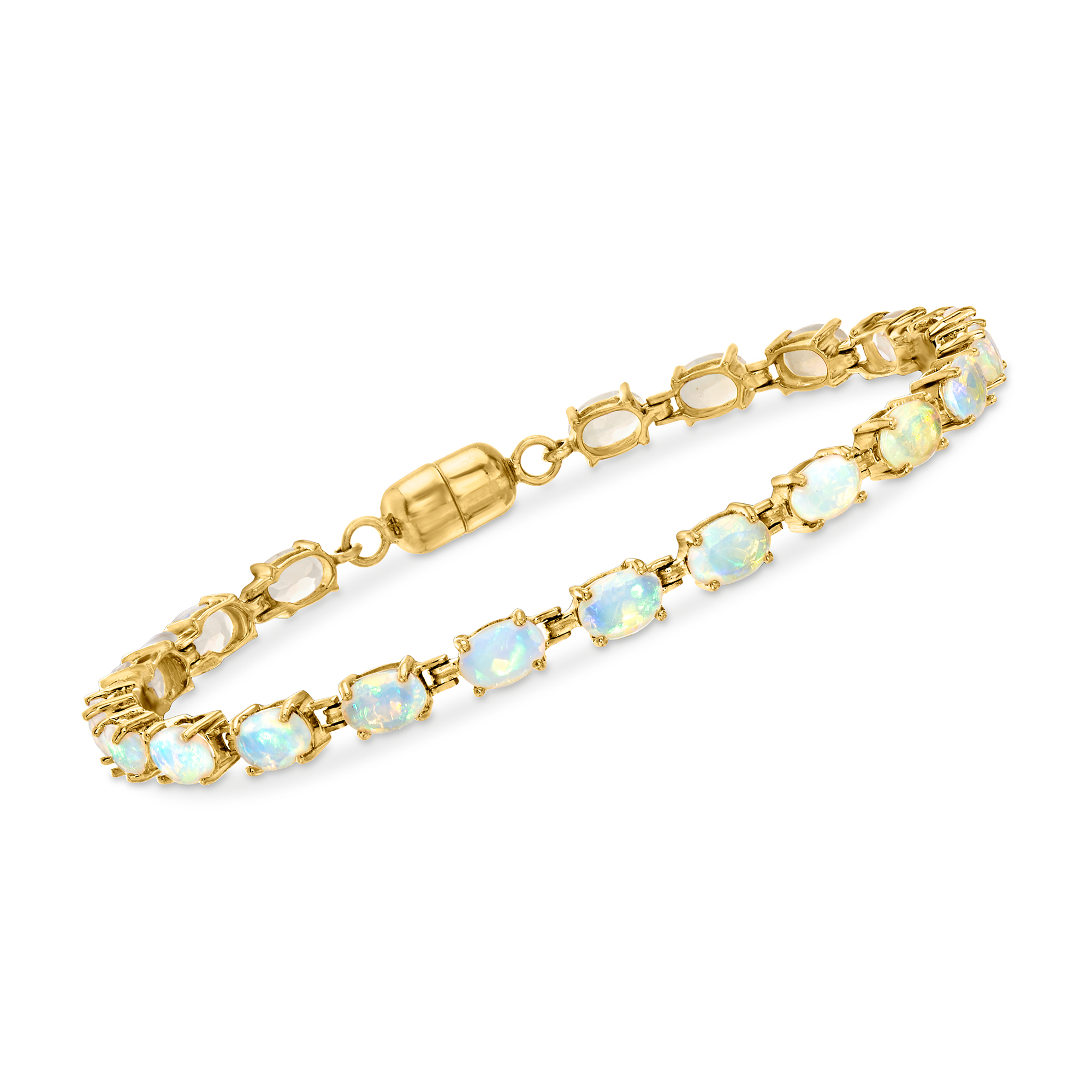 Details about   Orange White Natural Ethiopian Opal Gemstone 925 Silver Tennis Bracelet Jewelry 