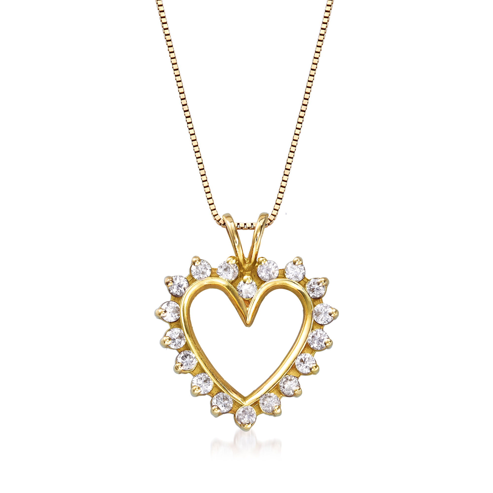 C. 1990 Vintage 1.00 ct. t.w. Diamond Heart Pendant Necklace