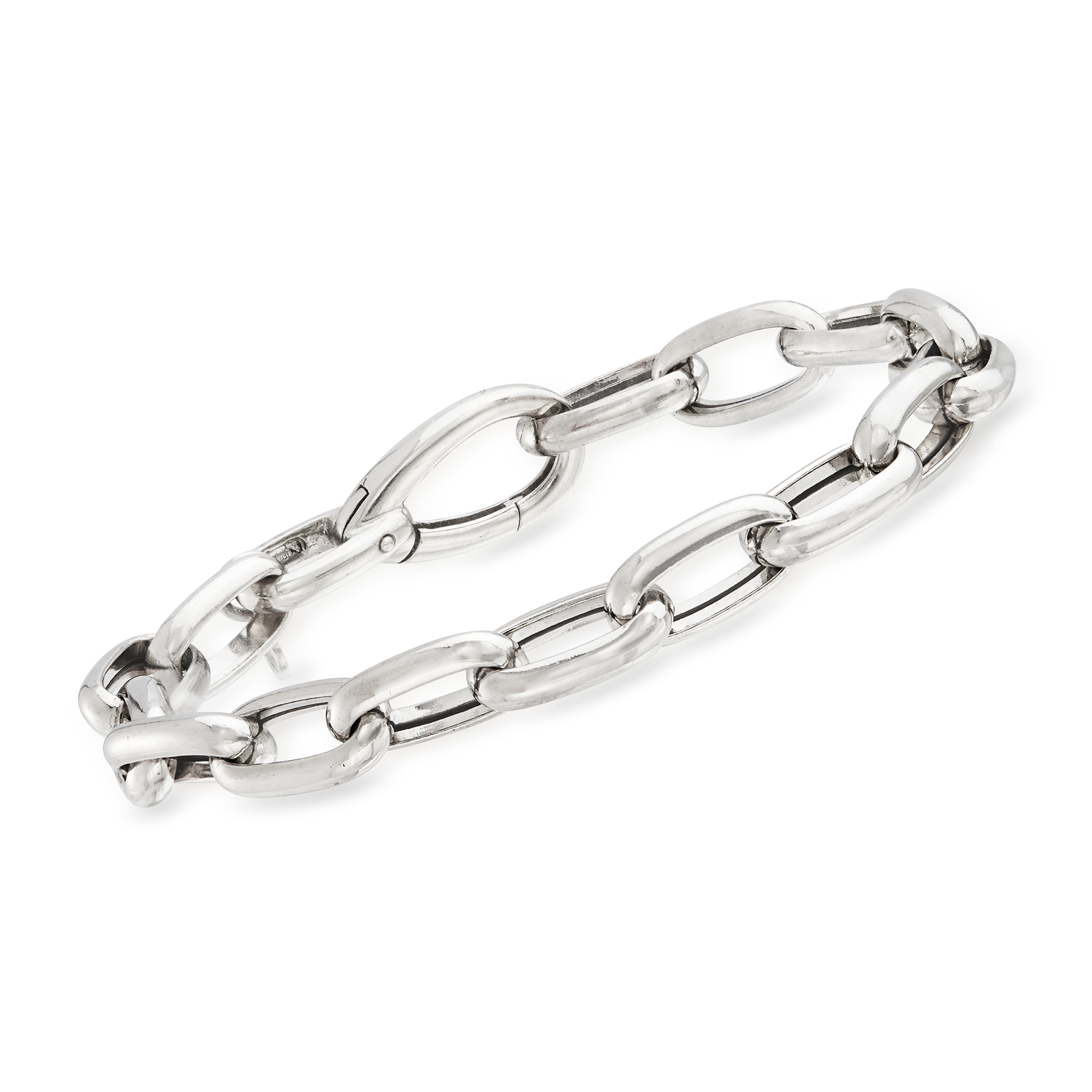 Ross-Simons Italian Sterling Silver Brushed and Polished Xo Link Bracelet