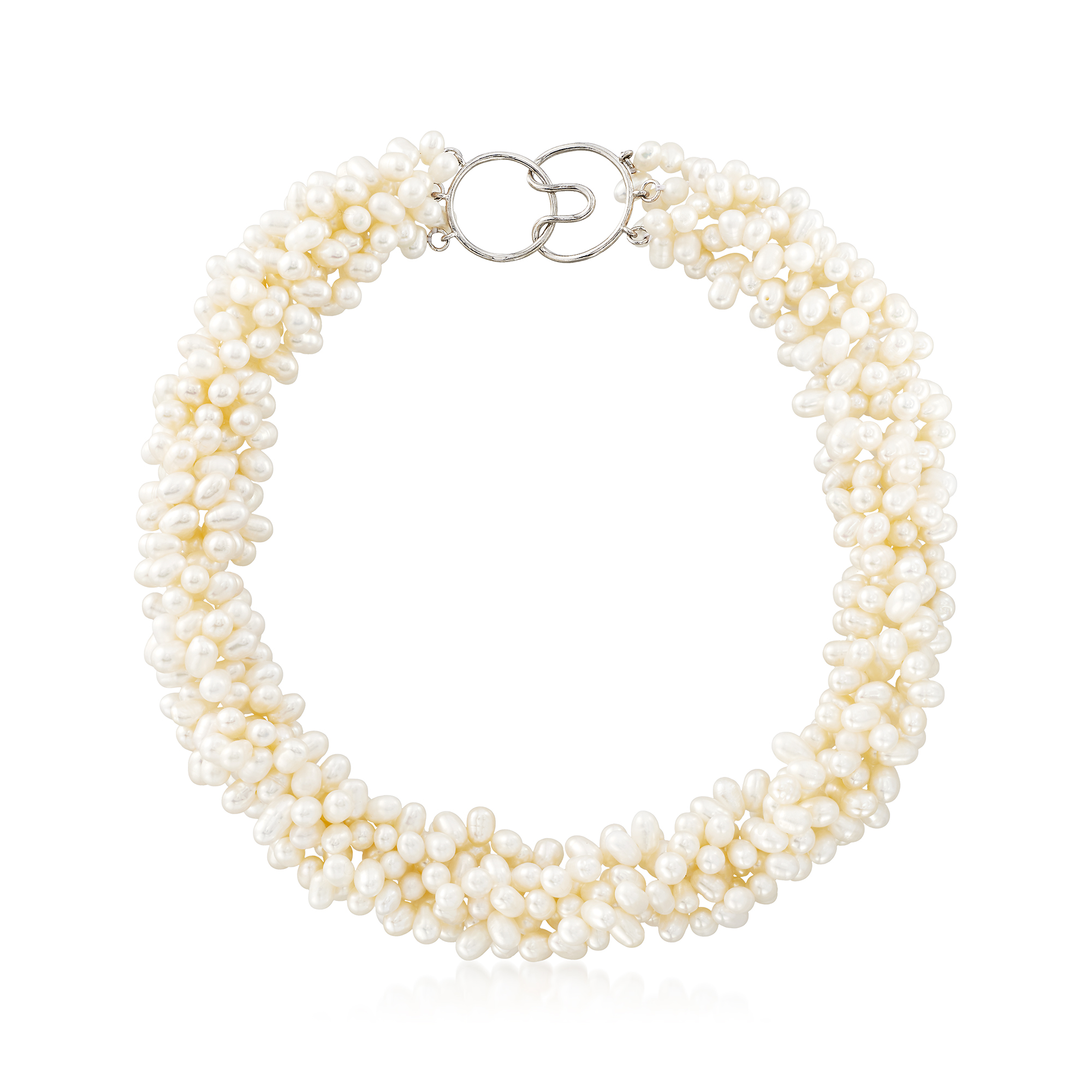 5-6mm Cultured Pearl Torsade Necklace with Sterling Silver | Ross