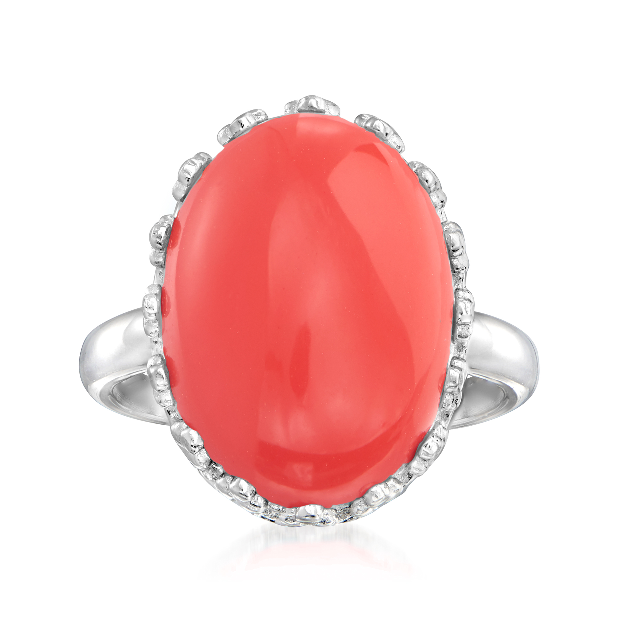 Coral Ring in Sterling Silver Coral Ring in Sterling Silver