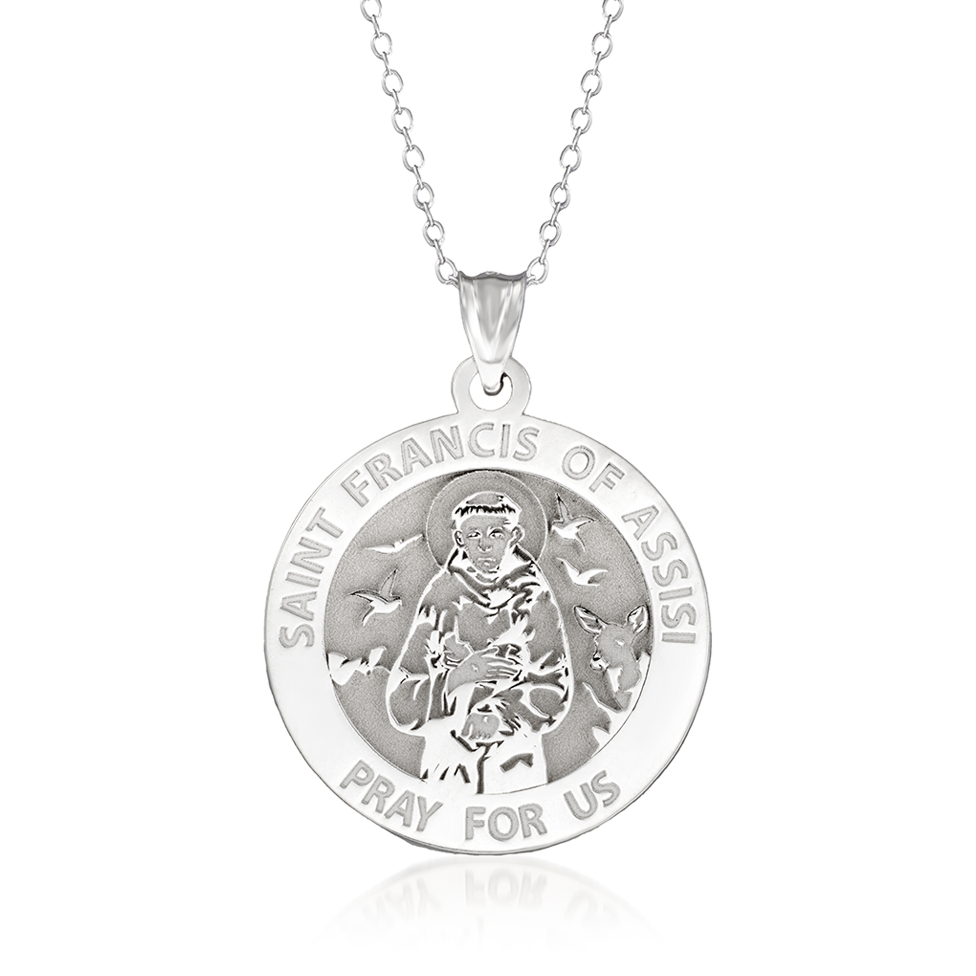 Sant FRANCS Of Asss Pray For Me Vntage Slver Relgous Medal