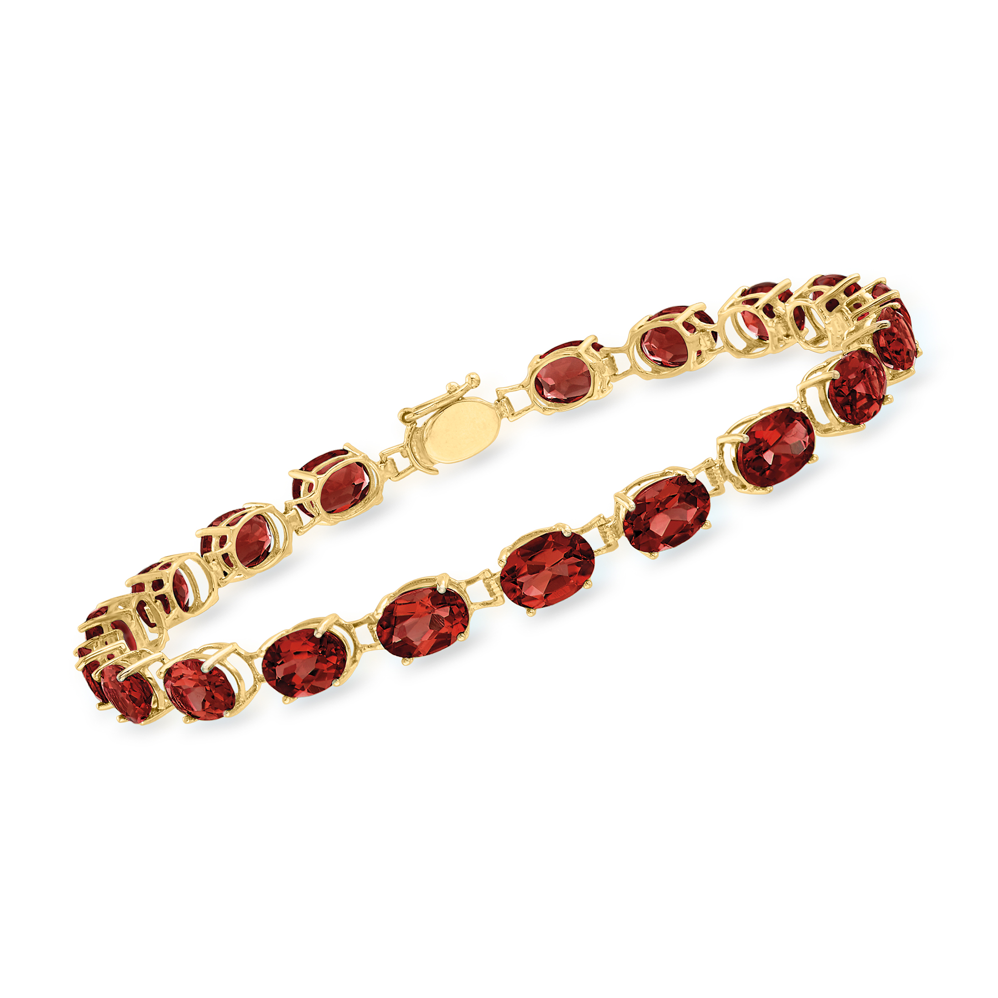 Kritisk Slægtsforskning craft 18.00 ct. t.w. Oval Garnet Bracelet in 14kt Yellow Gold | Ross-Simons