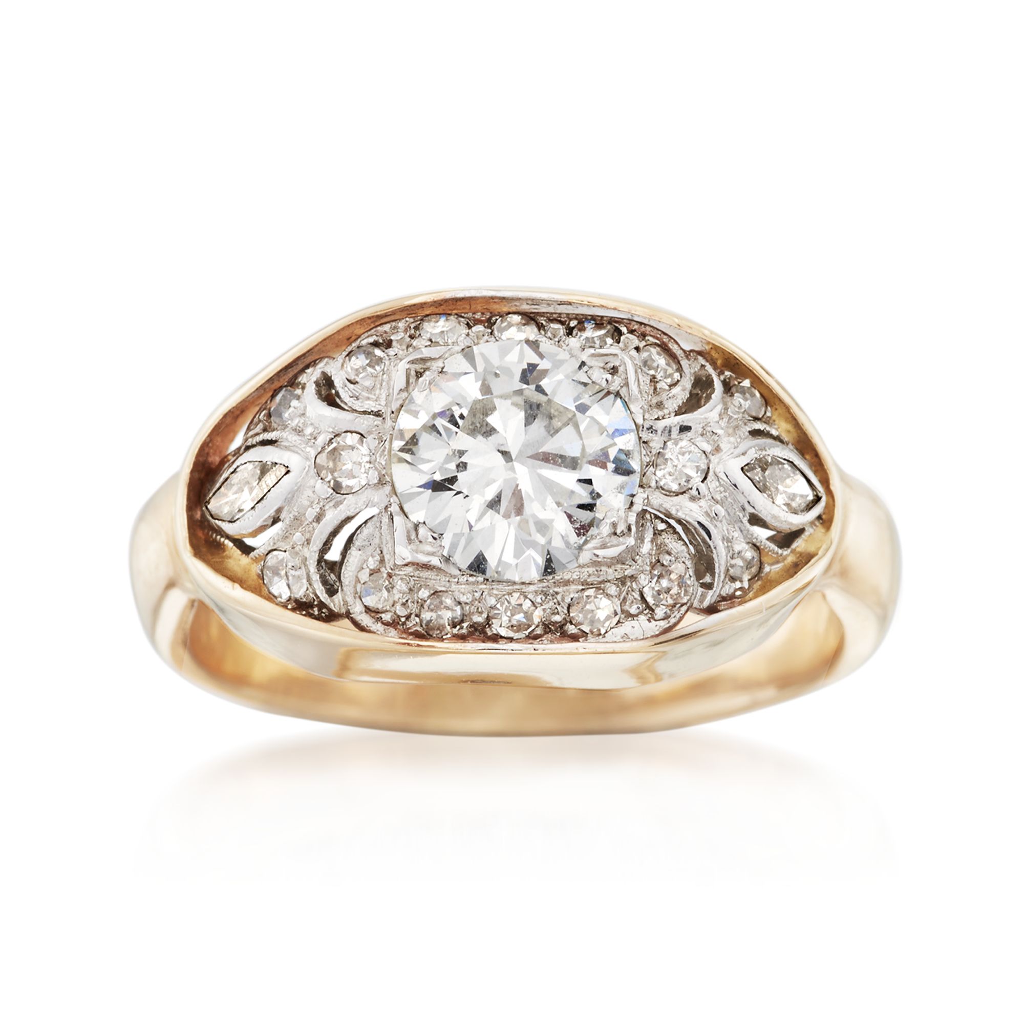 ⭐︎Diamond★ページ C. 1950 Vintage 1.96 ct. t.w. Diamond Ring in Platinum and 14kt