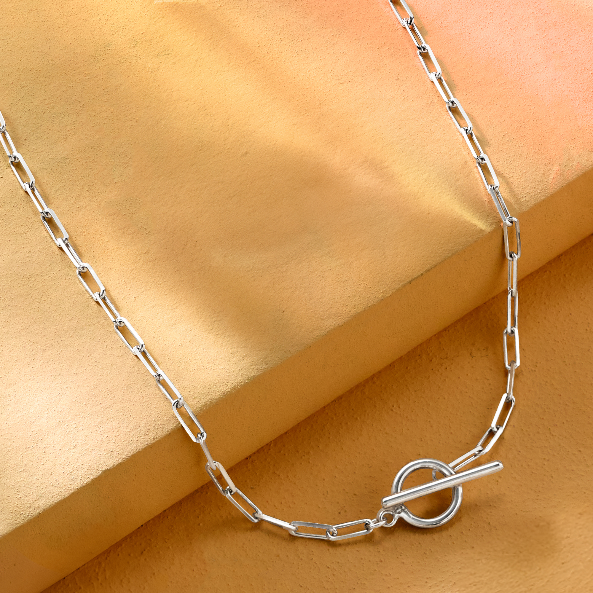 2.5mm Sterling Silver Paper Clip Link Toggle Necklace | Ross Simons