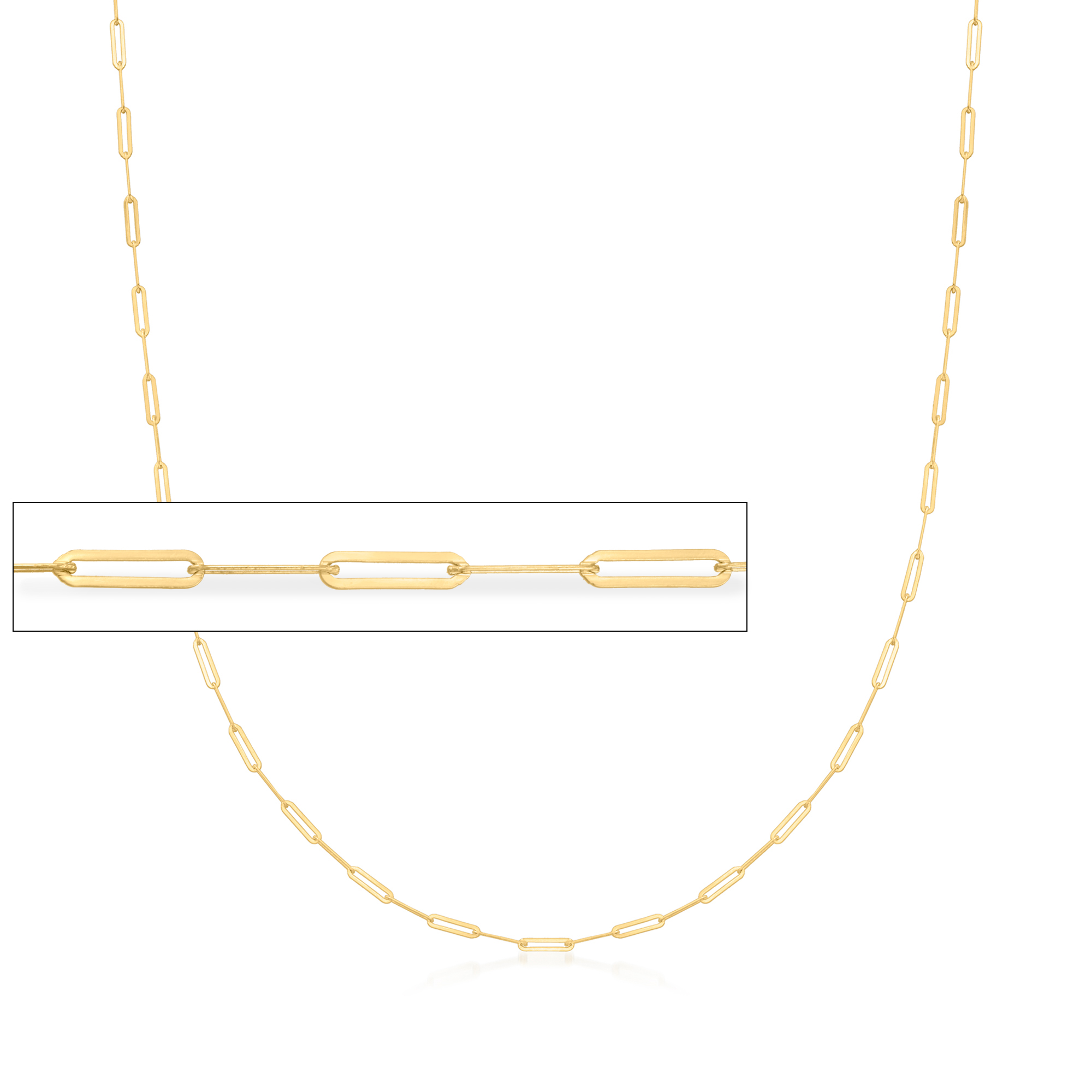 Italian 14kt Yellow Gold Paper Clip Link Necklace | Ross-Simons