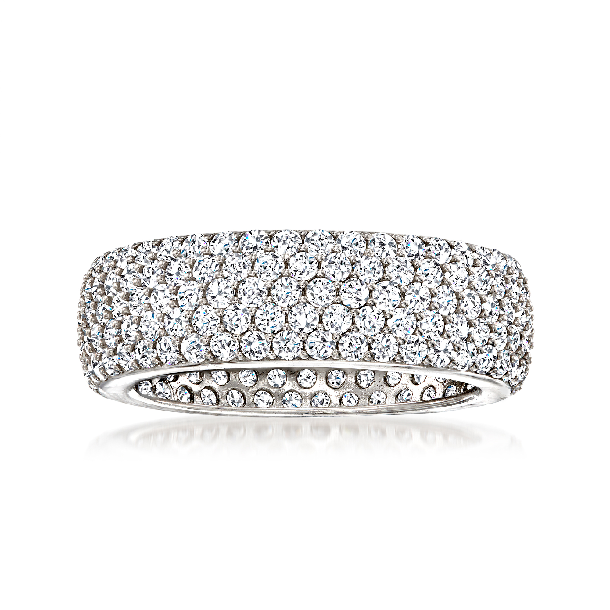 3.25 ct. t.w. CZ Eternity Band in Sterling Silver. Size 6