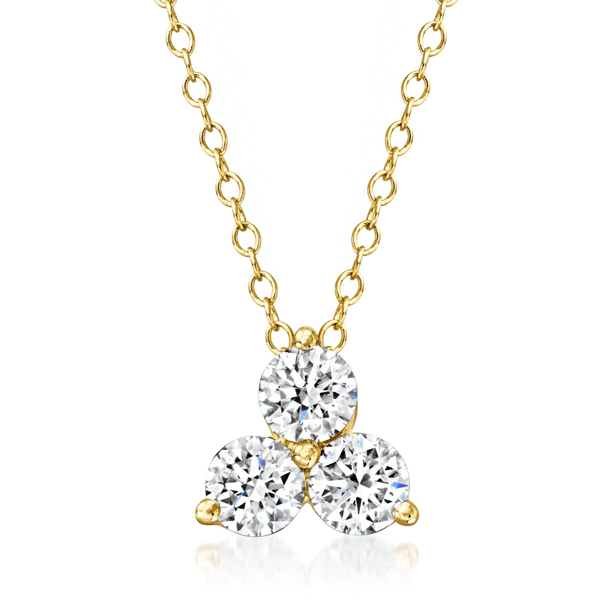 1.00 ct. t.w. Lab-Grown Diamond Three-Stone Pendant Necklace in
